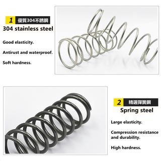 【 KZS 】 Lò xo áp suất d1.6mm đường kính ngoài 8 / 9 / 10 / 11 / 12mm chiều dài lò xo nén 20mm-150mm Thép không gỉ SUS304