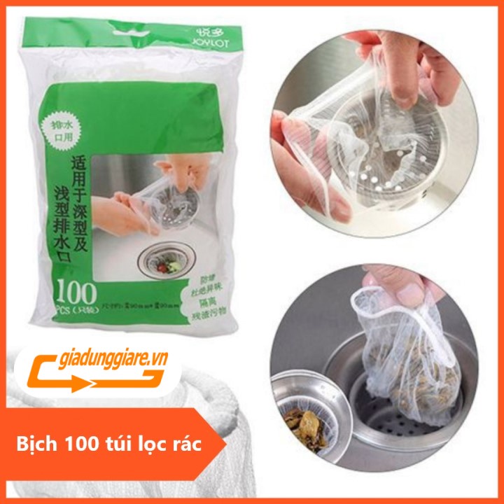 BỊCH 100 Túi lưới lọc rác chặn thức ăn thừa thông minh cho bồn rửa chén ...