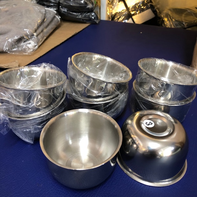 Chén inox chum inox dùng trong y tế số 3 đựng bông cồn,chén chum inox ...