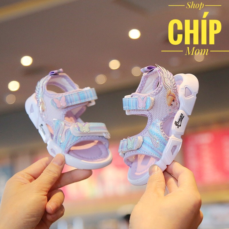 sandal bé gái dép quai hậu cho bé gái đi học công chua cánh tiên siêu nhẹ quai vải thấm mồ hôi thời trang hè QCCC A02