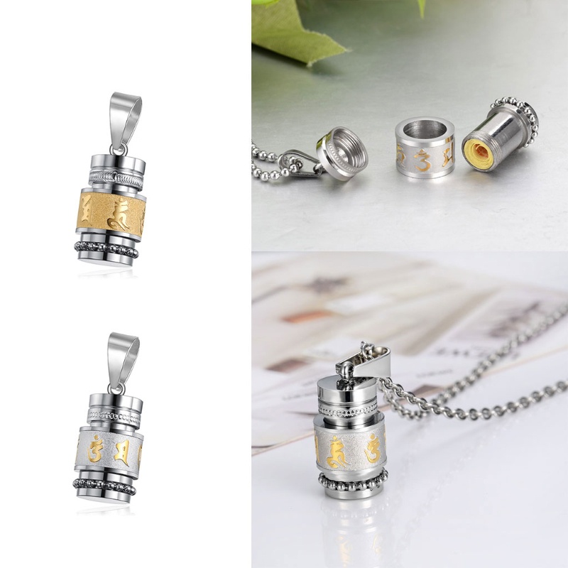 Dassbsug Phật Giáo Kinh Bánh Xe Cầu Nguyện Thiền Mặt Dây Chuyền Lưu Niệm Hỏa táng Urn Vòng Cổ
