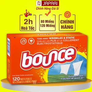Giấy Thơm Quần Áo Bounce Mĩ 80/120 Tờ Nguyên Hộp CHÍNH HÃNG - Giấy Ủ Sấy Thơm Quần Áo Để Tủ Bounce Mỹ JAPARI