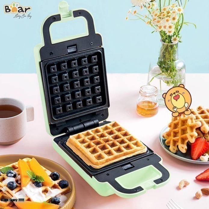 Máy nướng bánh BEAR 600W 2 bộ khuôn chống dính teflon cao cấp