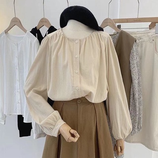 Áo Sơ Mi Nữ Tay Dài Dáng Rộng Phong Cách Hàn Quốc Baju Baju Wanita Lengan Panjang