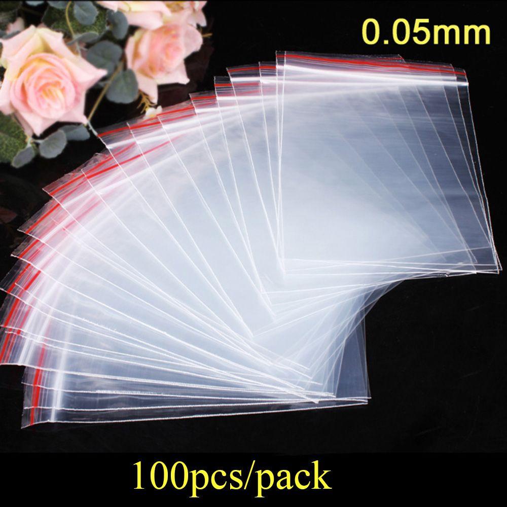 [Vận chuyển nhanh] NATURALHM 100 cái / gói Túi đựng đồ trang sức Zip tại nhà Bảo quản tự dính Poly