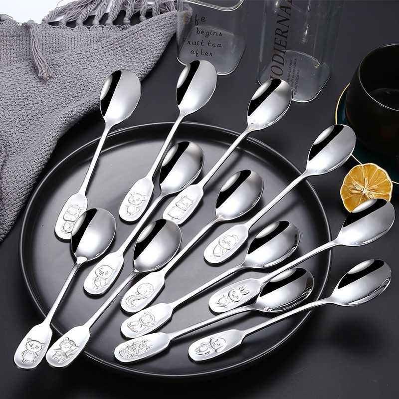 Muỗng inox cán logo hình thú 12 con giáp