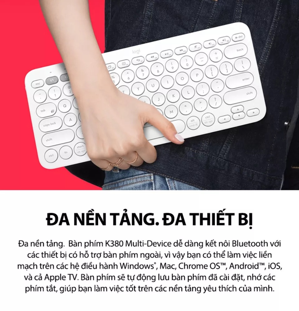 Bàn phím không dây Bluetooth Logitech Pebble K380 | K380s - giảm ồn ...