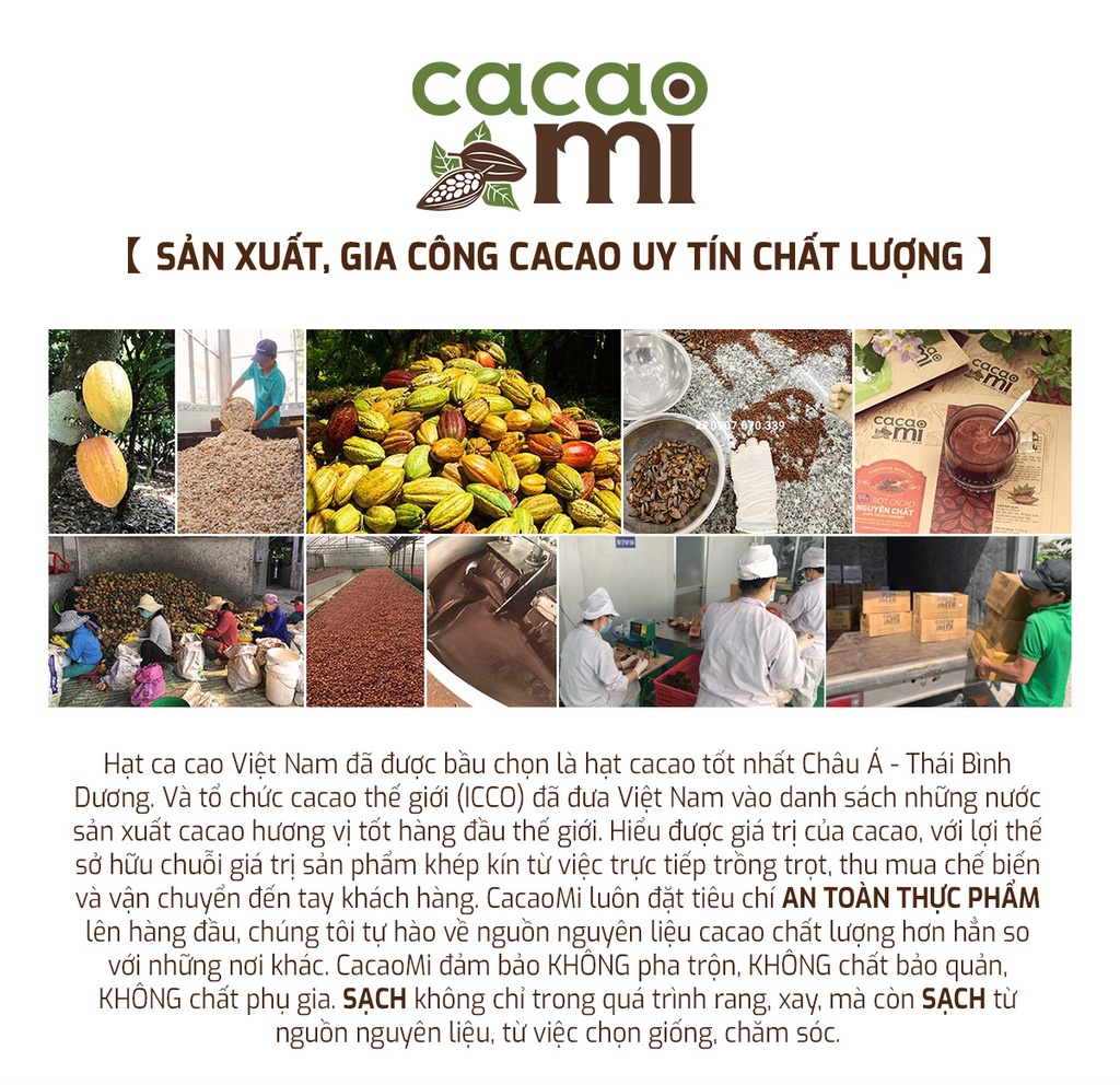 Mô tả Bột cacao nguyên chất không đường CACAOMI Original chuẩn ăn kiêng Keto Eat Clean, ăn chay [80g/250g] - 4