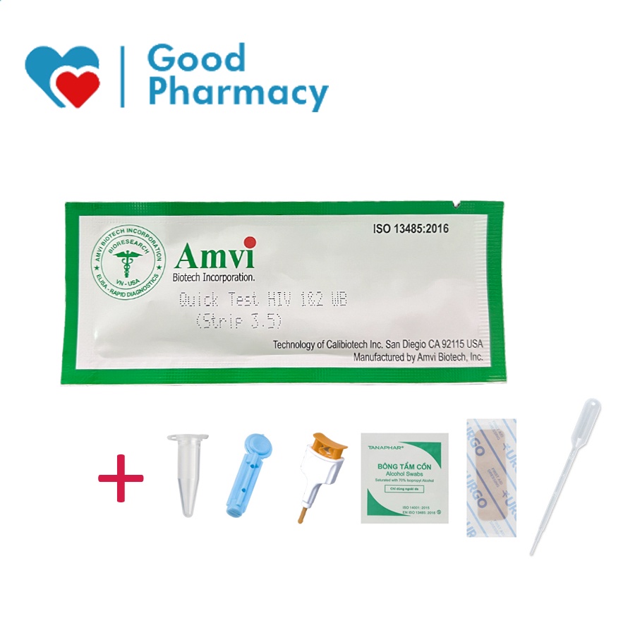 Bộ kit Amvi Quick Test HIV (Công nghệ USA - Mỹ) giúp xét nghiệm phát ...