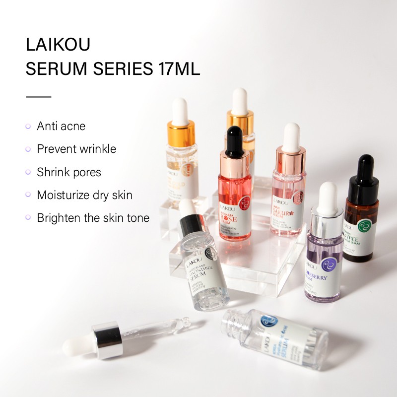 Ảnh Serum dưỡng da mặt LAIKOU chứa tinh chất vàng 24k/việt quất/hoa đào/axit hyaluronic 17ml 3