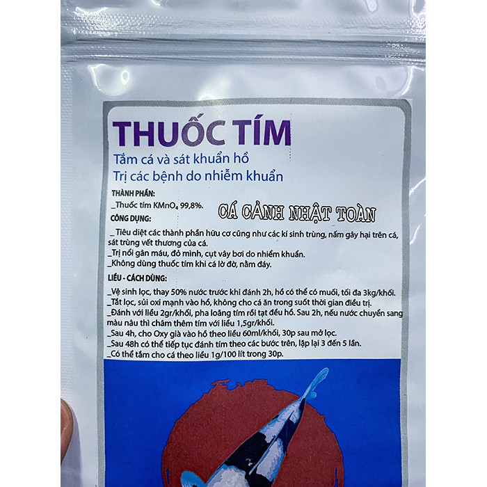 BỘT TÍM ACPHARNO SÁT KHUẨN TẮM CÁ KHỬ TRÙNG CHO CÁ CẢNH 50G