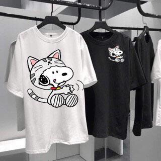 Áo thun nam nữ unisex tay ngắn chất cổ tròn 🚚 FREESHIP 🚚 Áo phông nam cộc tay in hình SNOOPY siêu đẹp