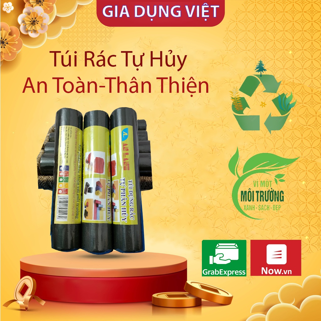 Túi Đựng Rác Đen Tự Phân Hủy Không Gây Hại Cho Môi Trường Túi Rác Sinh ...