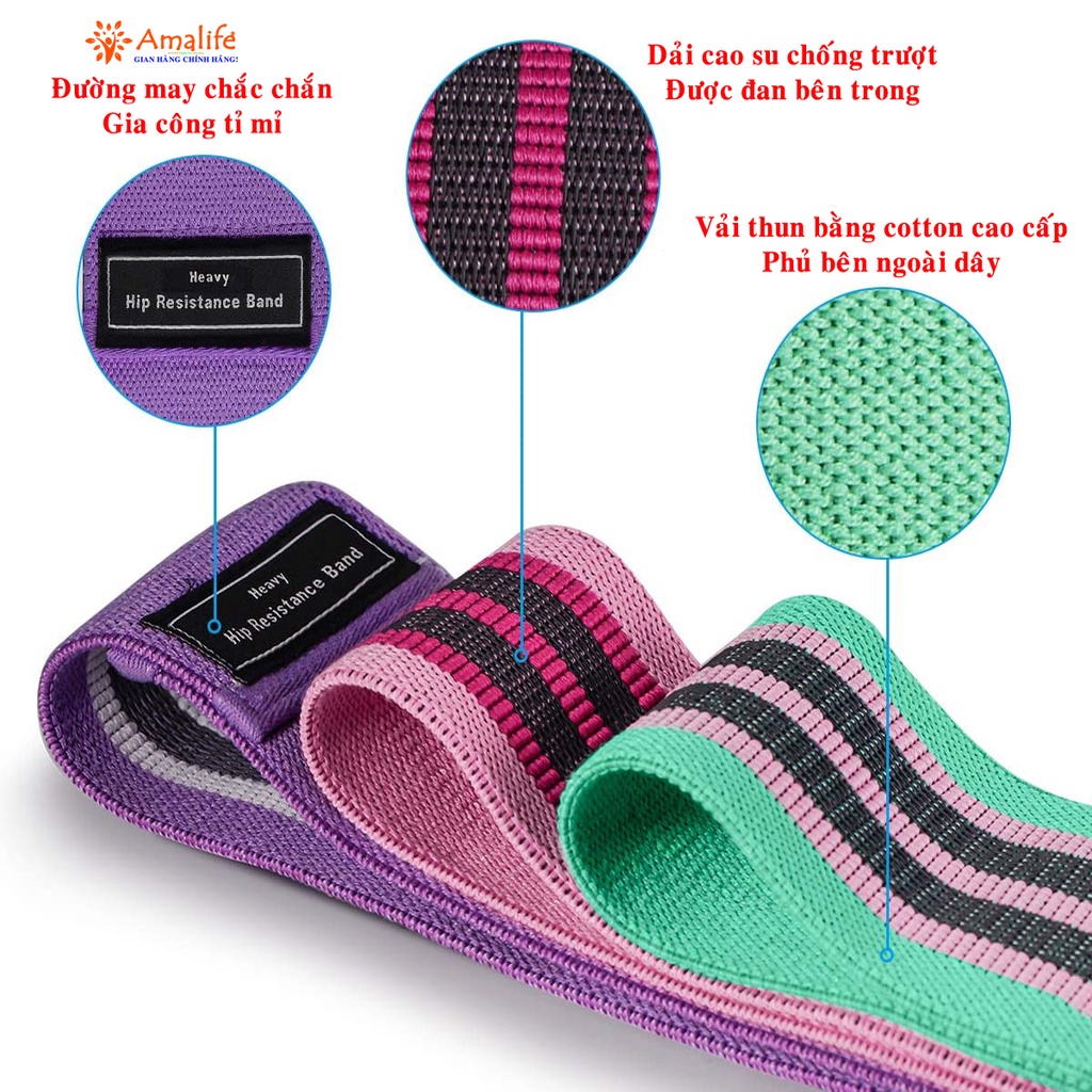 Mô tả Dây Kháng Lực Đàn Hồi Tập Mông Trái Đào Mini Band Hỗ Trợ Tập Chân, Đùi, Gym Cao Cấp Chính Hãng Amalife - 2