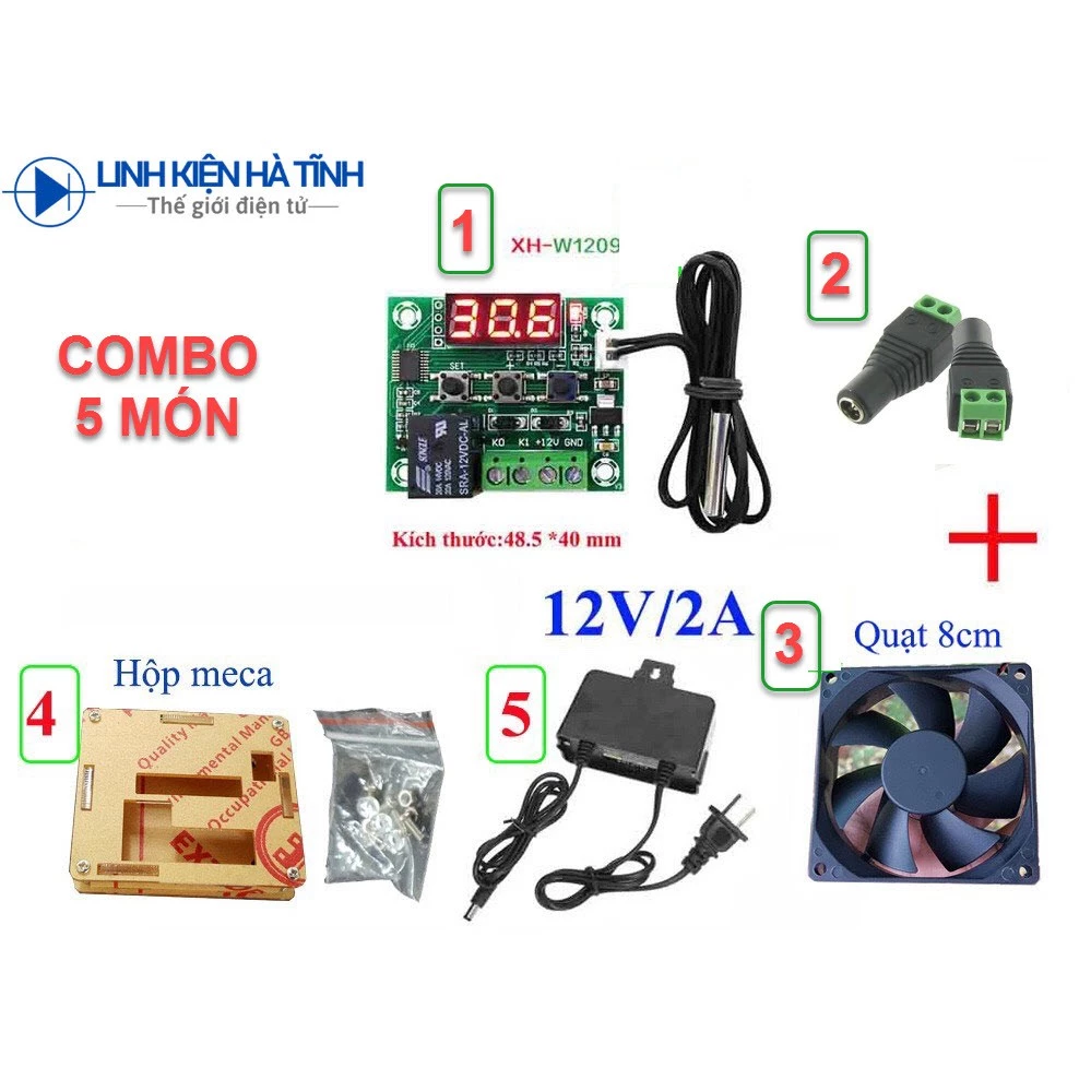 Combo 5 món Bộ Mạch Cảm Biến Kiểm Soát Nhiệt Độ Ấp Trứng