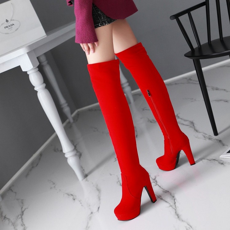 Giày Boot Đế Dày 12cm Có Khóa Kéo Bên Hông Size 33-43 Chống Nước Size Lớn 40-43 Thời Trang Mùa Đông Phong Cách Mới Cho Nữ