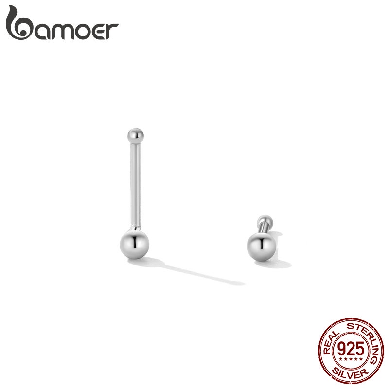 Bông tai Bamoer Bạc 999 1 Đôi Đơn Giản Đa Năng Trang Sức Thời Trang Quà Tặng Cho Nữ