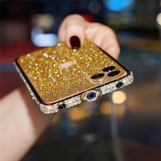 Bling Kim Cương Giả Lấp Lánh Pha Lê Dimond Ốp Lưng Cho iPhone 11 12 13 14 ProMax Ốp Lưng Kim Loại Cho iPhone 7 8 Plus X Xr XSMAX Ốp Lưng K03