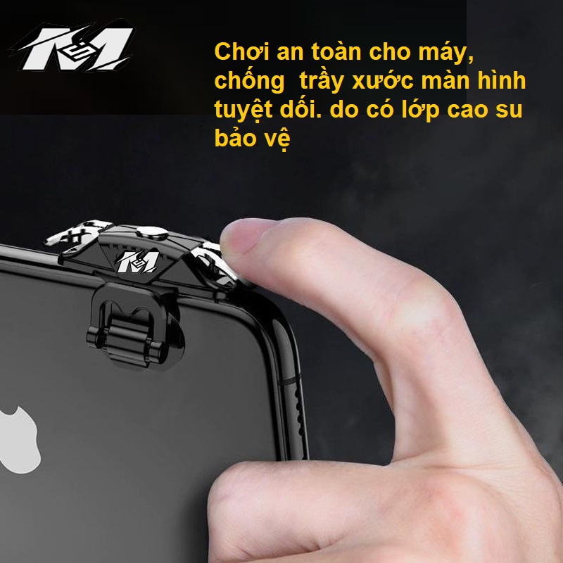Nút  bắn Pubg,FF, ROL,..siêu nhạy, nút bấm X10.1 gắn chơi game điện thoại Tặng 4 găng tay chơi game chống mồ hôi gami