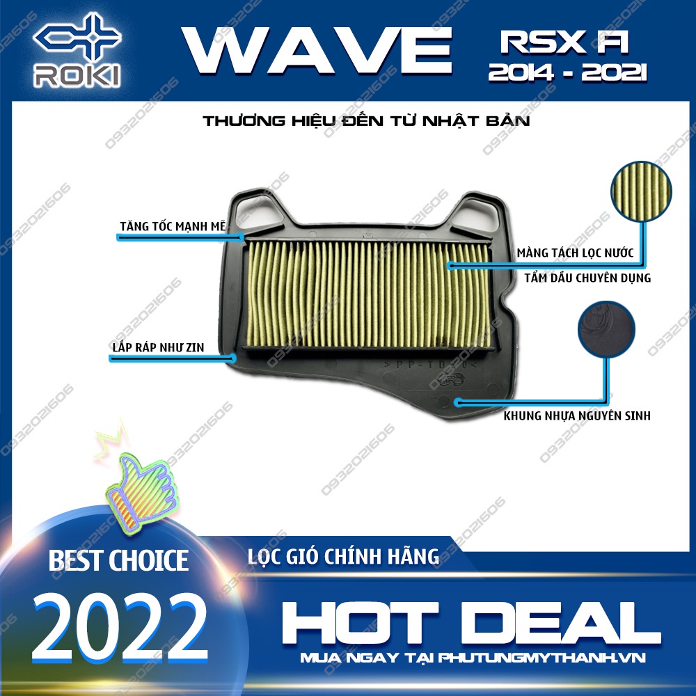 Lọc gió Roki R-Max-G xe Wave RSX FI thương hiệu Nhật Bản | Shopee Việt Nam
