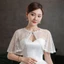 Khăn choàng ren KIN Đen trắng trang trí cho áo khoác Áo khoác ngắn thanh lịch cho đám cưới