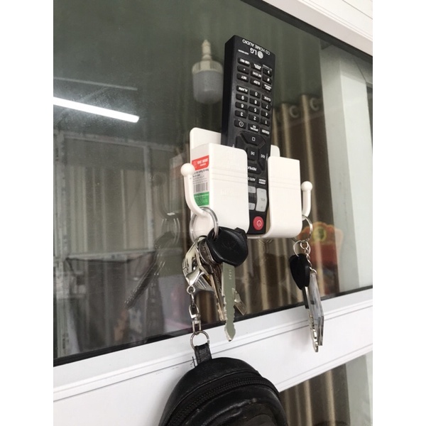 Khay để điện thoại,điều khiển remote TV, Điều hòa dán tường bàn làm việc siêu dính [GIÁ SỈ]