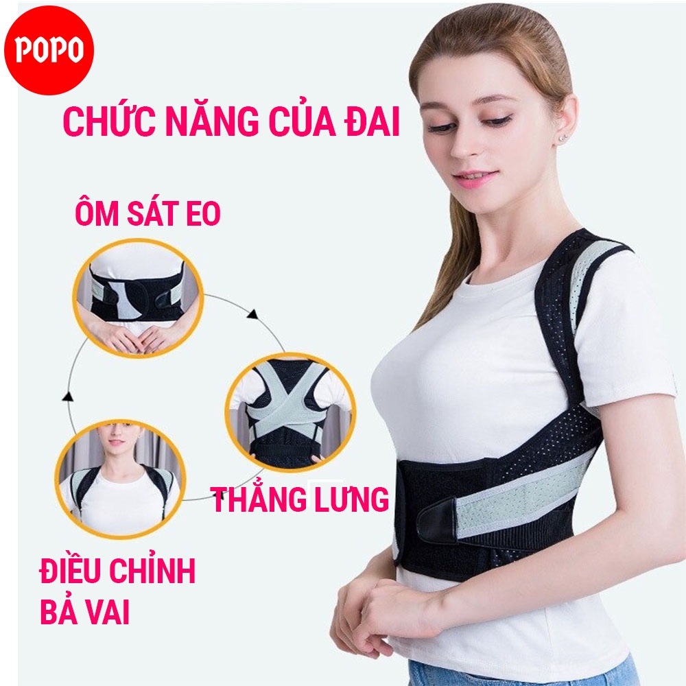 Đai chống gù lưng dành cho nam và nữ, điều chỉnh tư thế hiệu quả giúp massage thư giãn SPORTY