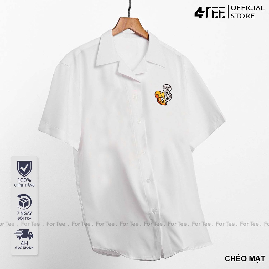 Áo sơ mi NGỰC Basic Unisex form rộng , cổ vest - CHÉO MẶT