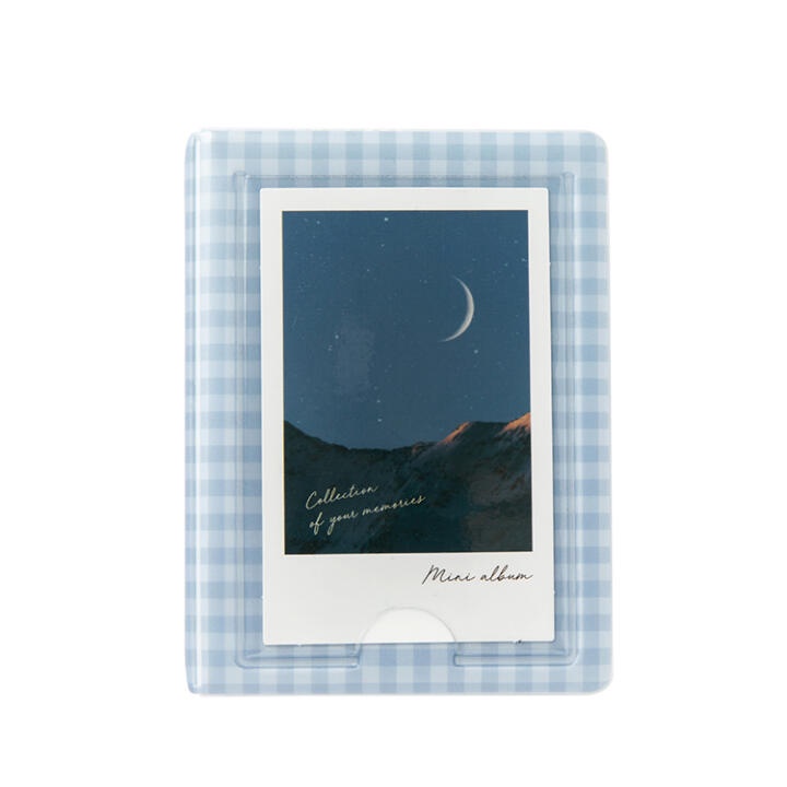Binder Collect Book Đựng Photo Card Ảnh ARTBOX Hàn Quốc 40 Sleeves Màu Xanh Dương Kẻ Caro