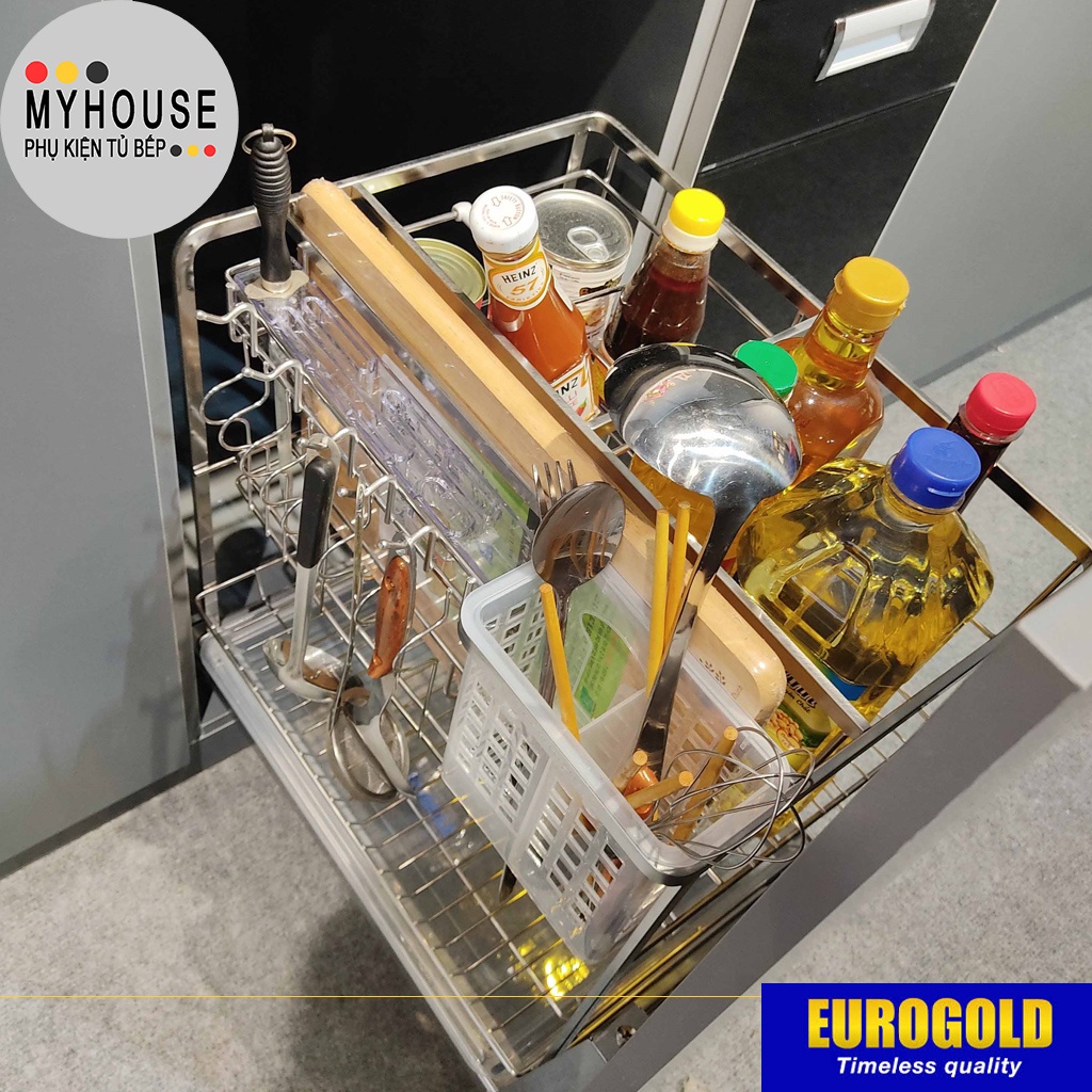 Kệ Đựng Gia Vị và Dao Thớt Inox 304 Eurogold, phụ kiện tủ bếp thông ...