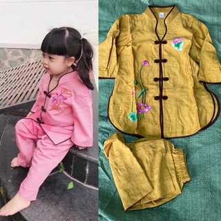 Cổ Tàu Vải Tơ Lụa Mát # Quần Áo Bé Gái