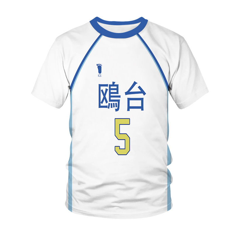 SY3 Haikyuu!! Trang Phục Hóa Trang Kamomedai Trung Học Áo Thun Hoshiumi Tay Ngắn Thể Thao Đồng Phục Itachiyama Tee Sendai