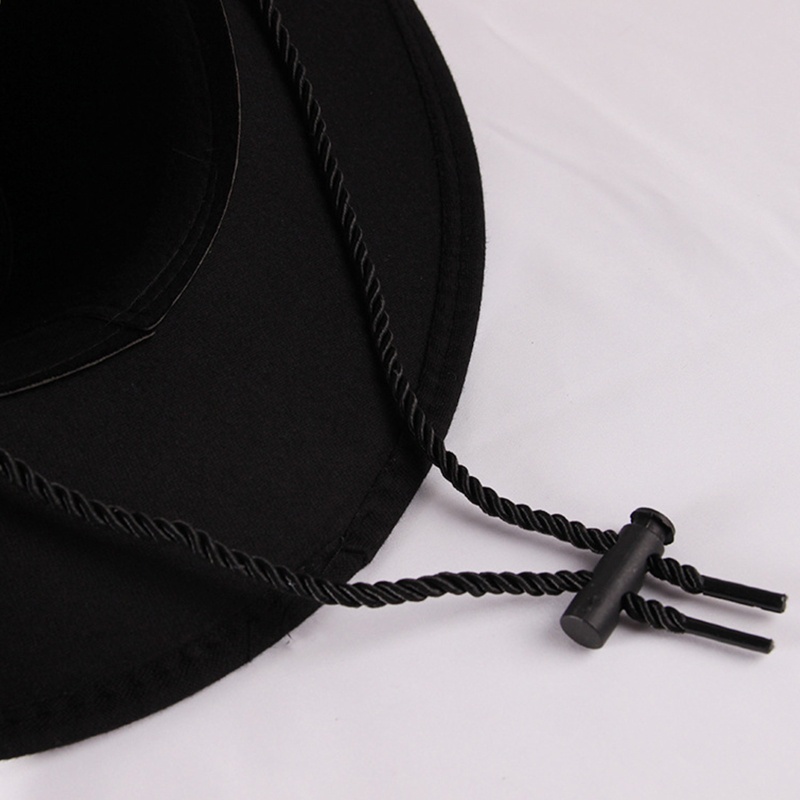 Hiphop Jazz Hat Wide Brim Retro Western Cowboy Hat for w/ Rope All-match for Hip