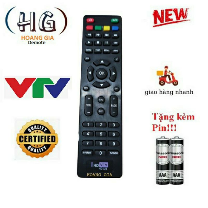 REMOTE ĐIỀU KHIỂN ĐẦU THU KĨ THUẬT SỐ VTV-HD323 CHẤT LƯỢNG CAO | Shopee ...