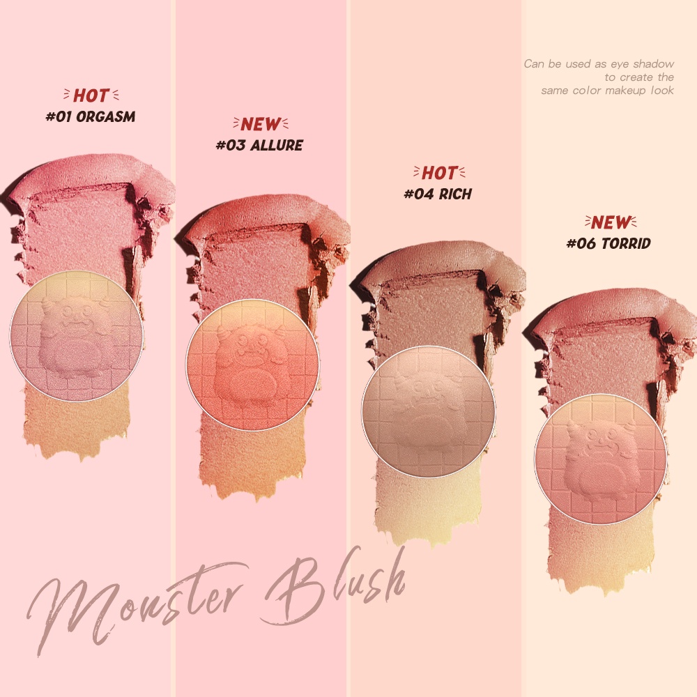 Mô tả Phấn Má Hồng BANXEER Monster 6 Màu Tùy Chọn 34g - 4