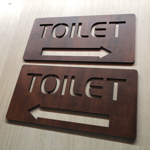 Bảng Toilet chỉ hướng nhà vệ sinh TL16 10x20cm [Có chọn hướng mũi tên]