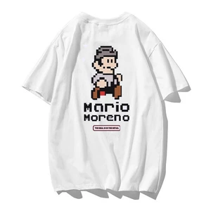 Áo thun nam tay lỡ HappyFamily Mario Moreno Chất vải cotton 100 cao cấp-2 màu Trắng/Đen