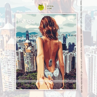 Tranh tô màu số hóa Madoca có khung 40x50cm Follow me T155