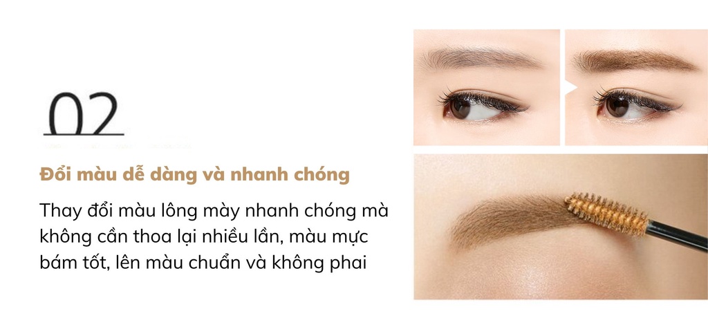 Mô tả Mascara Lông Mày Kissme Đổi Màu Tạm Thời Kissme Heavy Rotation Chống Trôi Siêu Bền - 3