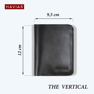 Ví Da Đứng HAVIAS Da Bò sáp Pullup gập đôi mẫu mã sành điệu VERTICAL