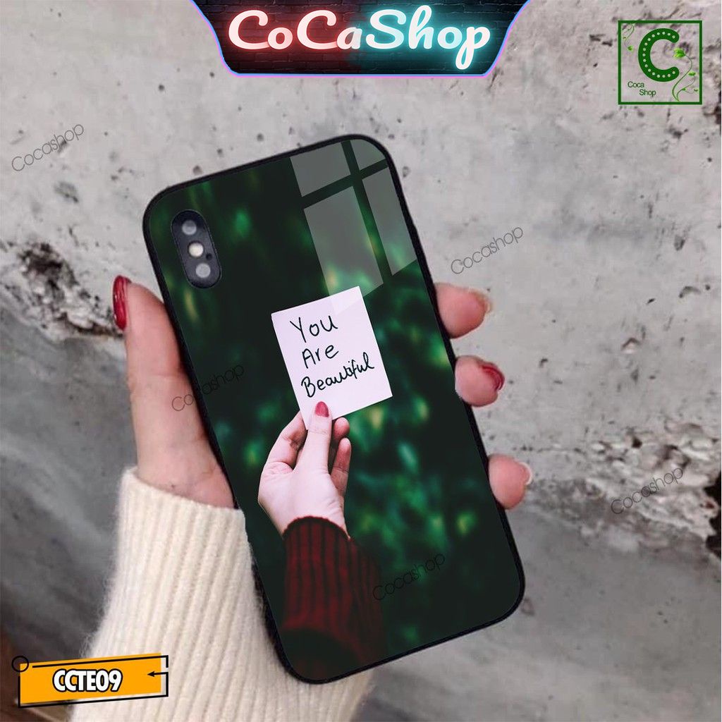 Ốp lưng iphone mặt kính sáng bóng - You are beautiful- 6/6plus/6s/6splus/7/7plus/8/8plus/x/.....
