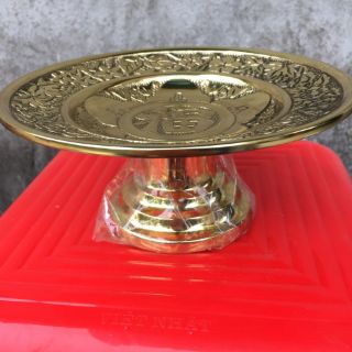 Mâm Bồng Chữ Thọ 20cm Mâm Quả Đào 18cm Bằng Đồng