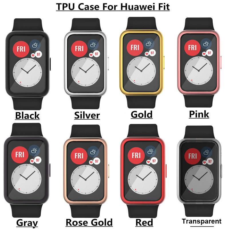 Ốp Lưng Bảo Vệ Đồng Hồ Cho Huawei Watch Fit 2 Vỏ Đồng Hồ TPU Mềm Toàn Màn Hình Kính Bảo Vệ Vỏ Cho Huawei Watch Fit