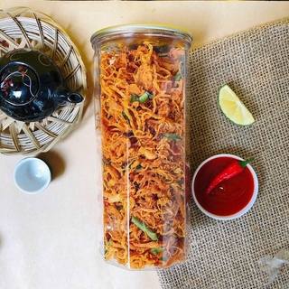 [THUYTIENFOOD] Khô Gà Lá Chanh – Hũ/Túi 500gr – Ăn Vặt Ngon – Snack Giàu Đạm, Cay Thơm Đậm Vị