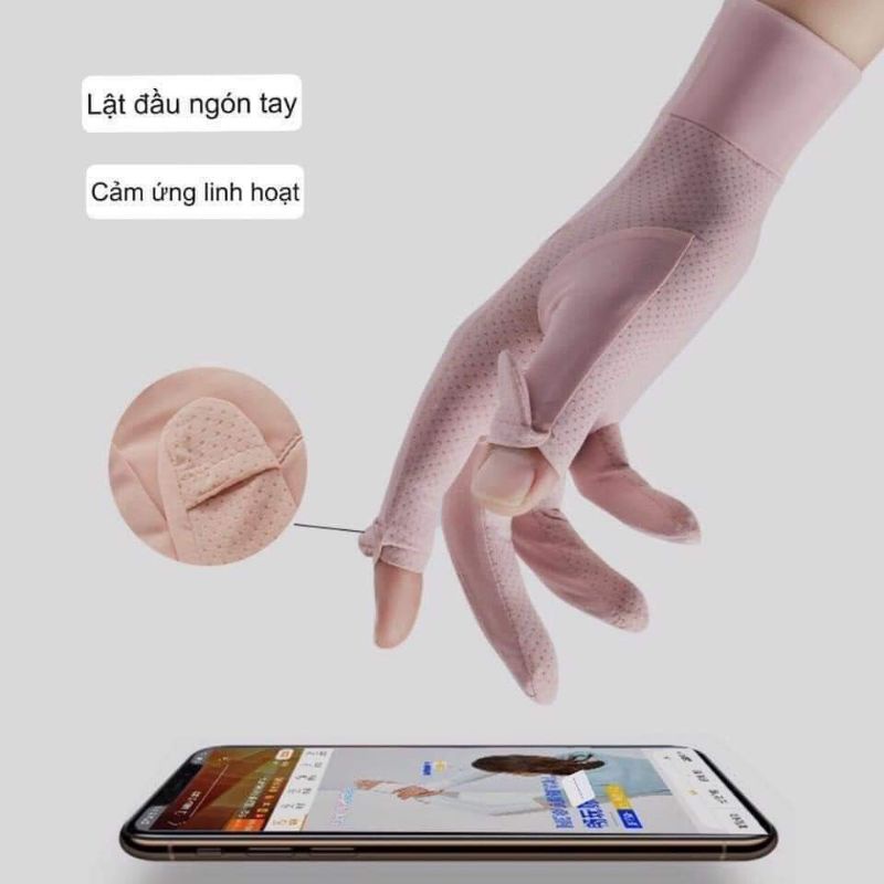 Gang tay chống nắng, chống tia UV xuất nhật chất băng lụa lạnh thoáng khí