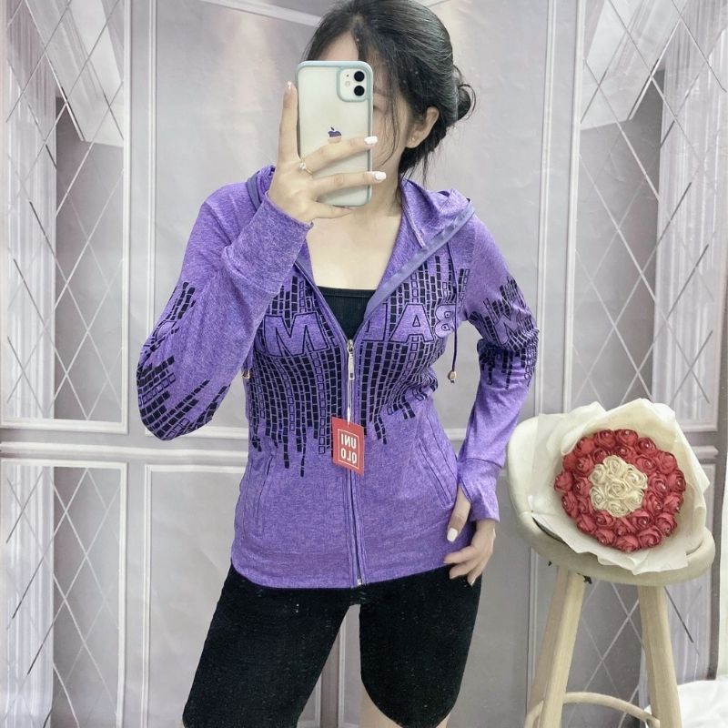 Áo Khoác Chống Nắng Nữ Eshop Bigsize Form Rộng Có Mũ Thể Thao Đẹp Nhẹ Dáng Dài Trung Niên Khoát Nữ Mùa Hè Thun Lạnh Ak02