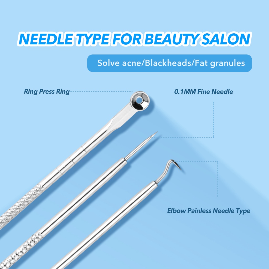 Ảnh Set 4 Kim châm mụn IMAGIC thiết kế 2 đầu chất liệu thép không gỉ có hộp đựng tiện dụng 1