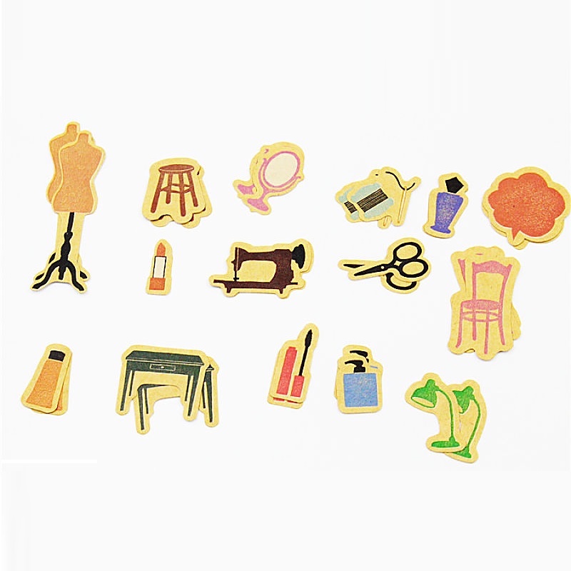 Sticker dán trang trí Kraft 30 miếng HD13-K57 nhãn dán trang trí kraft vintage bullet jounal decor sổ retro