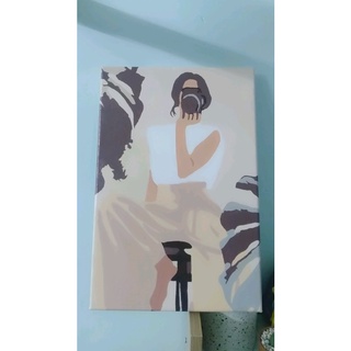 Tranh tô màu số hóa có khung kích thước 20x30cm (7-12 màu)