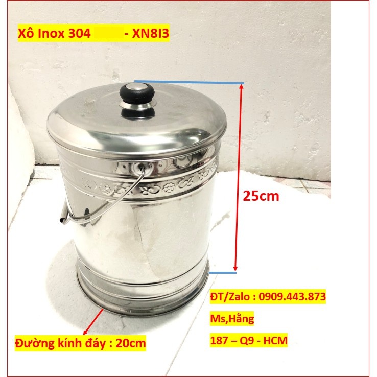 Xô Inox cao cấp sus 304 Có Nắp cở nhỏ - XN8I3 | Shopee Việt Nam